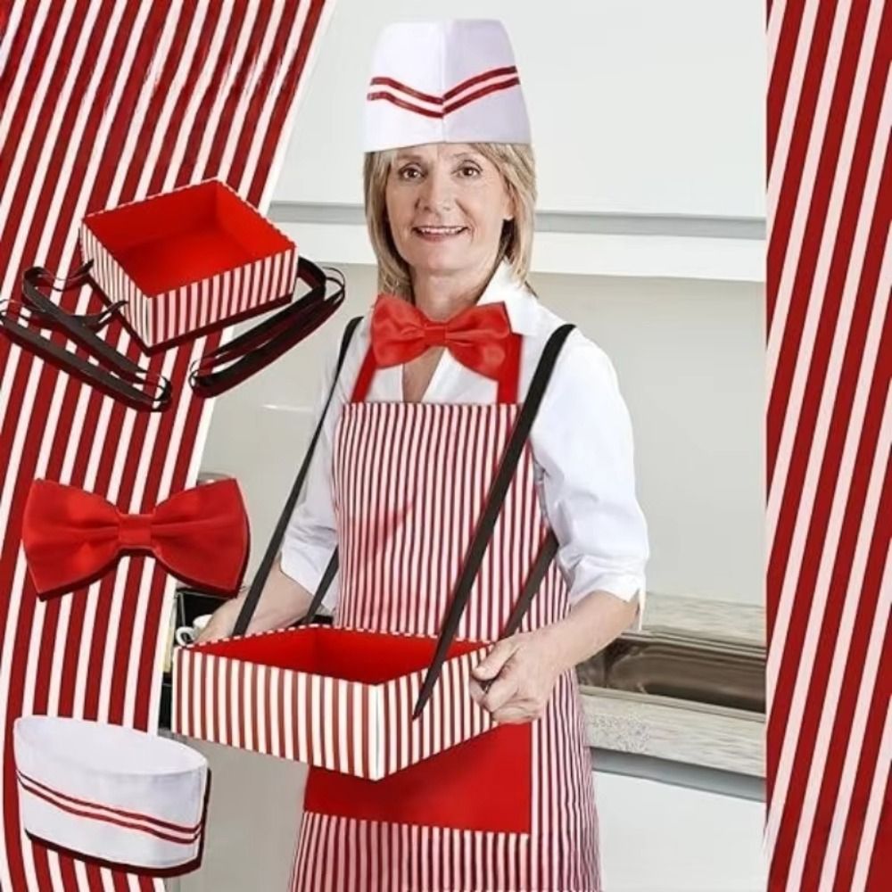 Kitchen Gadgets For Women - Карнавальный цирковой фартук официанта с шапкой,