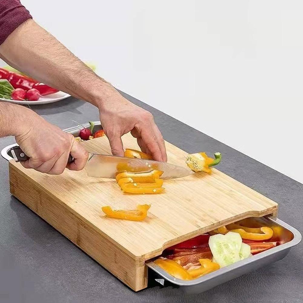 Bamboo Cutting Board - Бамбуковая разделочная доска со скрытым лотком